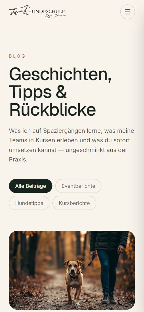 Blog einer Hundeschule für Sichtbarkeit und Reichweite — Mobil